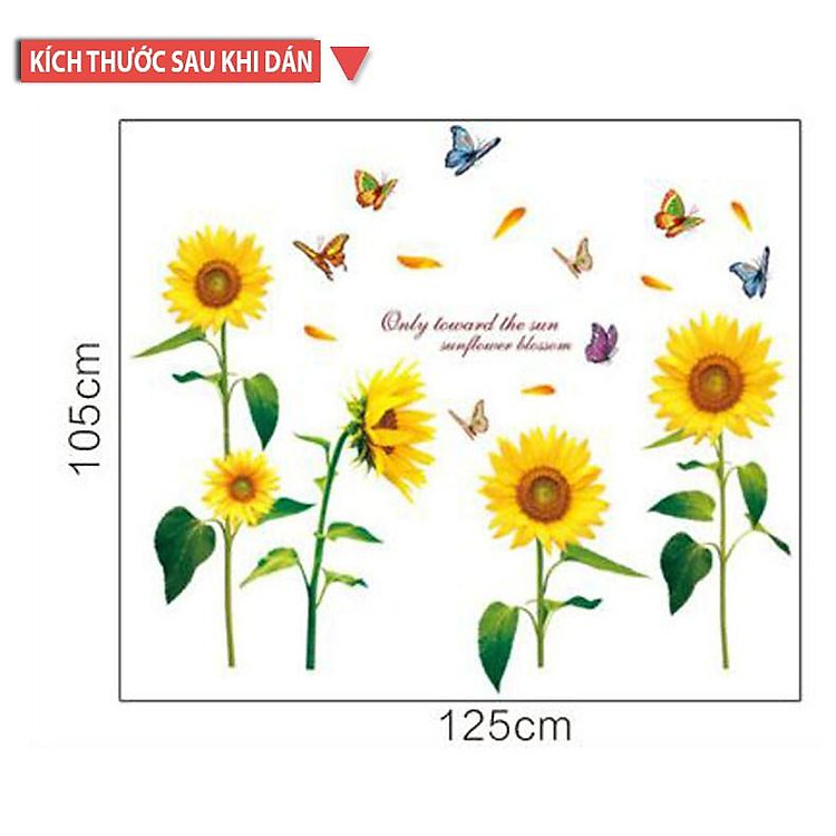 Sticker Decal Dán Tường Hoa Hướng Dương L8011 - Ảnh 4