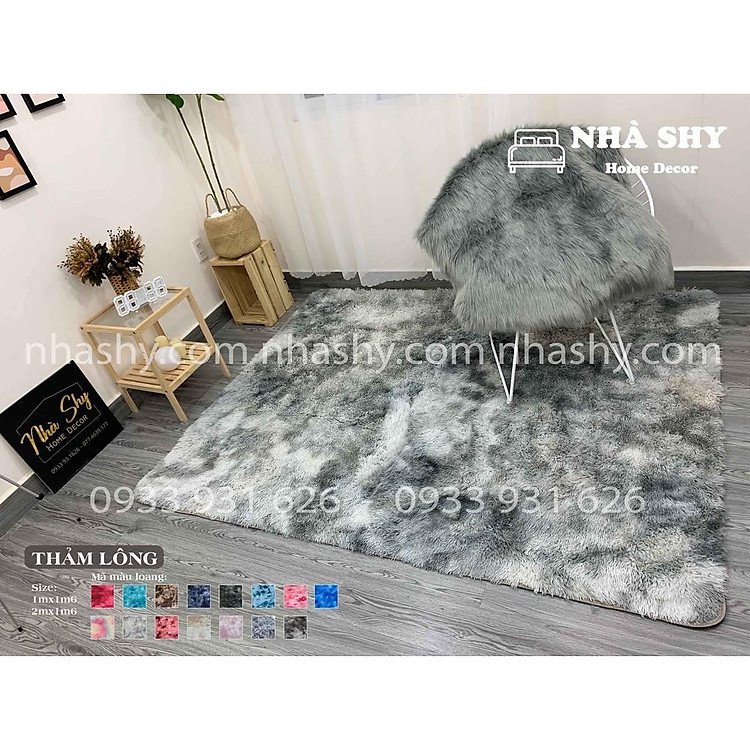Thảm Lông Trải Sàn Màu Loang