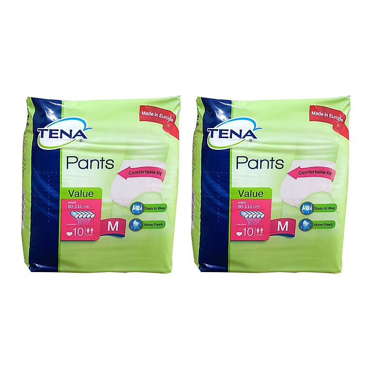 Combo 2 bịch tã quần người lớn Tena Pants Value M/L (10 miếng)