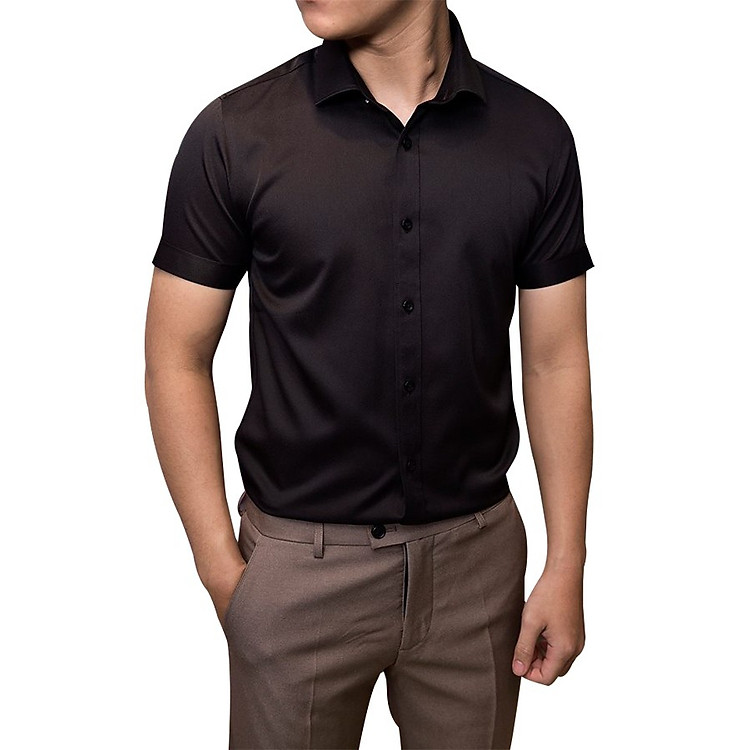 Áo Sơ Mi Nam Ngắn Tay GT0017 - Đen