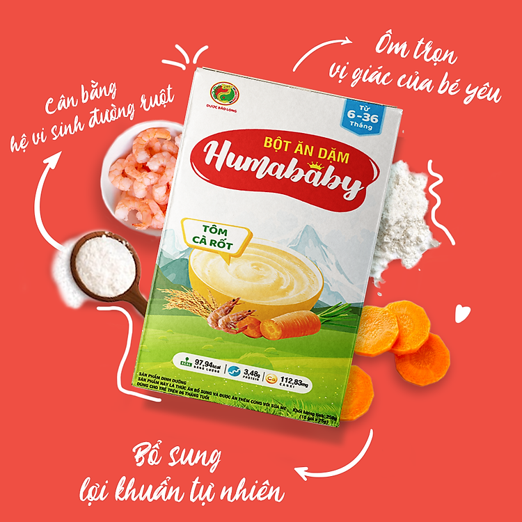Mua Bột Ăn Dặm Humababy Vị Tôm - Cà Rốt Uy tín Tiết kiệm - Hình ảnh 5