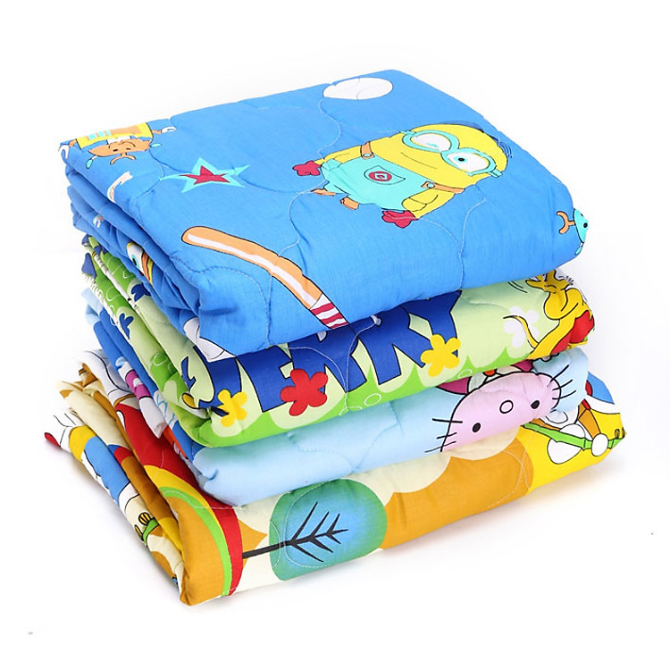 Nệm Cotton Vải mịn Cho bé đi học (Giao màu và họa tiêt ngẫu nhiên) - Kích thuớ 60cmx1m2