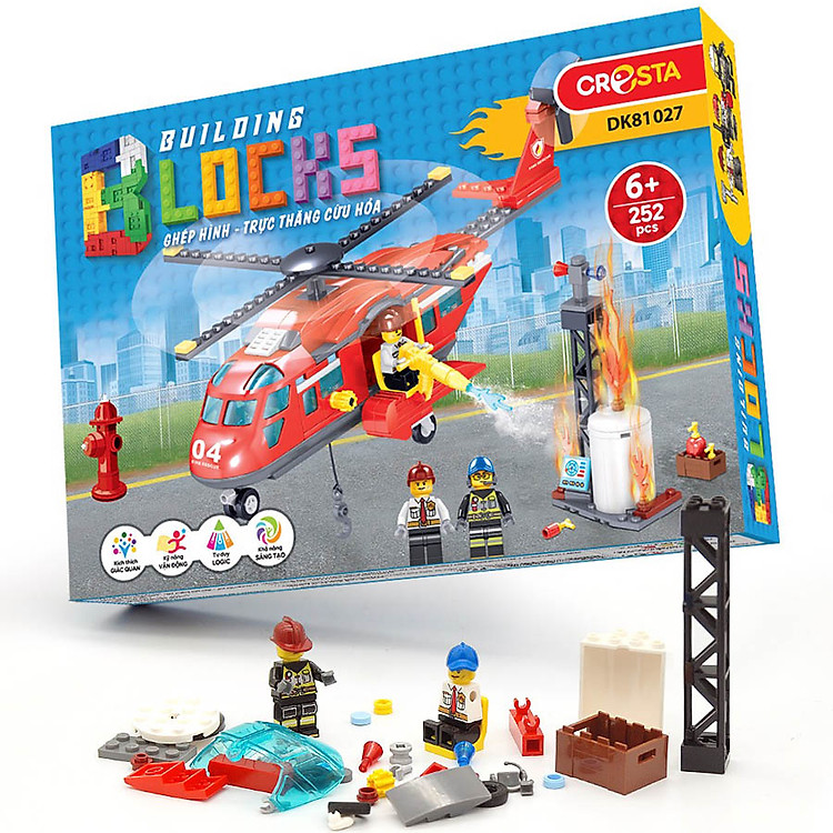Trực Thăng Cứu Hỏa Ghép Hình CRESTA Chính hãng Giá tốt - Hình ảnh 2