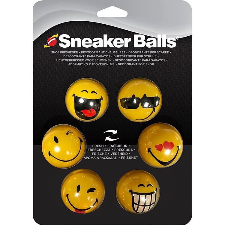 Bóng khử mùi kháng khuẩn cho giày, túi xách Sneaker Ball Face 20-877, vỉ 6 viên