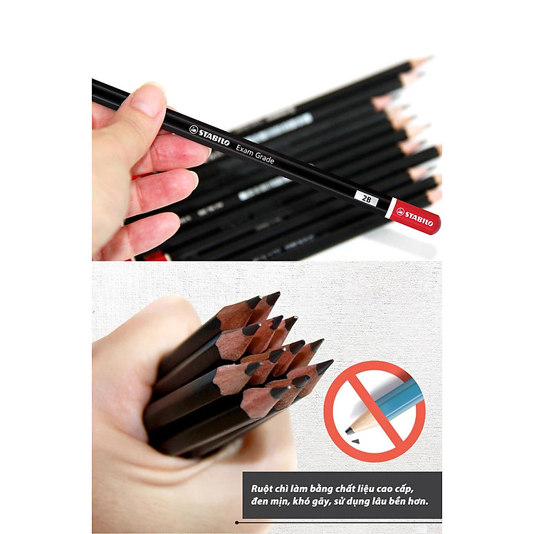 Hộp Bút Chì Gỗ STABILO Exam Grade 288 (12 chiếc) - Ảnh 3