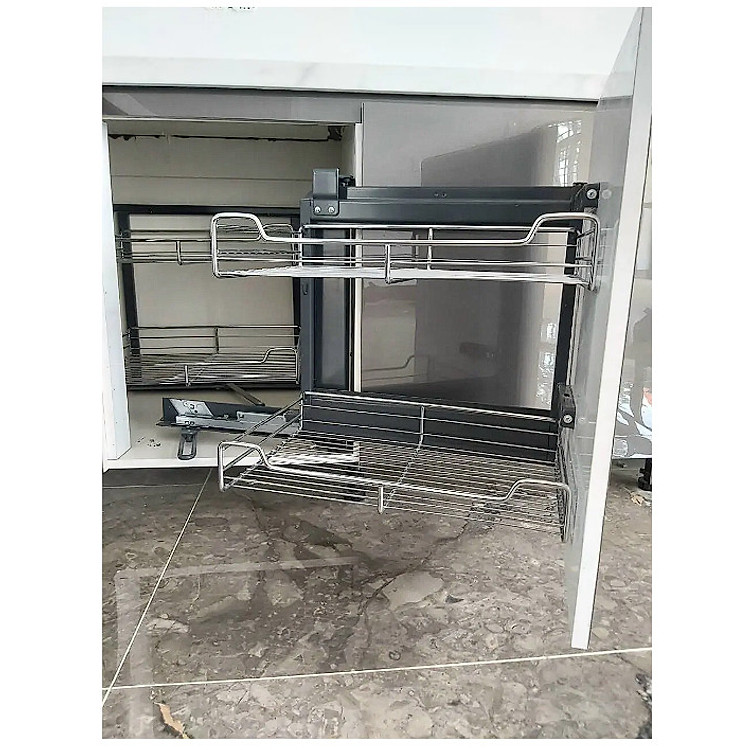 Kệ liên hoàn nan, ray âm giảm chấn Swing Tray with Bars, with Undermount Drawer Slides