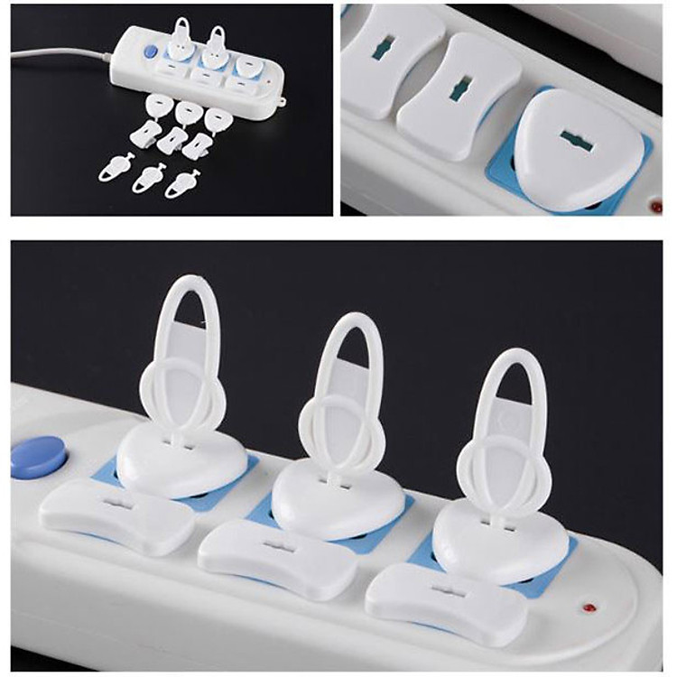 Bộ 12 Nút Che Ổ điện Có Khóa Chốt An Toàn