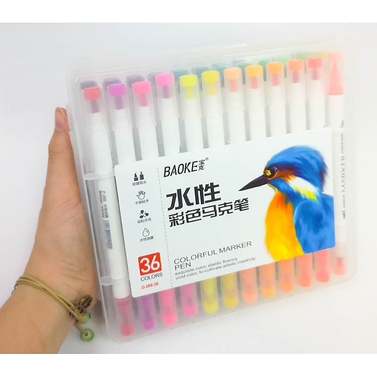 Bút Lông Màu BAOKE 2 Đầu (36 màu)