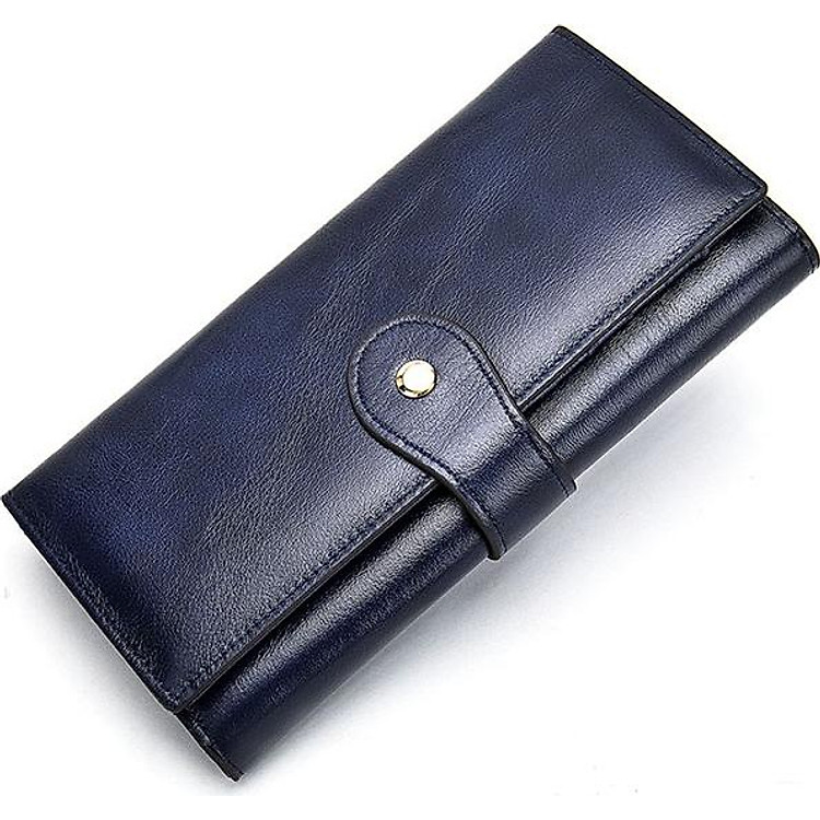 Ví dài cầm tay nữ da bò thật BHM8303 Ví gập ba nữ