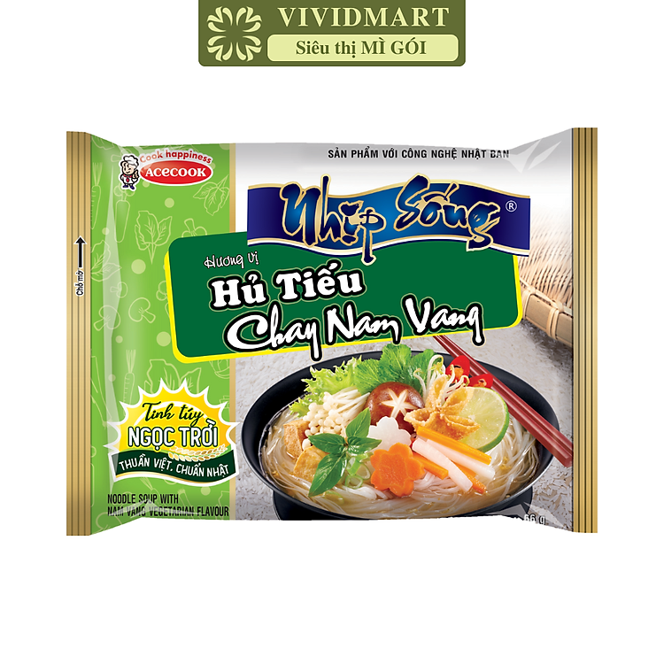 ACECOOK - Hủ tiếu Nhịp Sống Nam vang chay, Hủ tíu nam vang chay Nhịp Sống, Hủ tiếu Nhịp Sống Acecook (66g/gói)