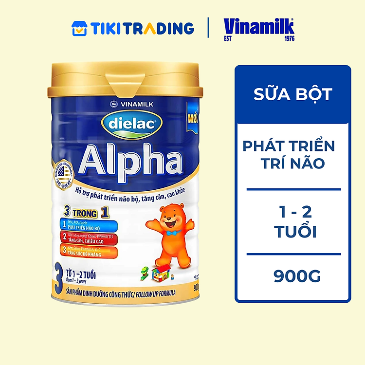 Sữa Bột Vinamilk Dielac Alpha 3 - Hộp Thiếc 900g