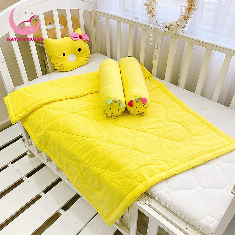 Gối mền cho bé Katina House, vải cotton cara mềm mát, thấm hút tốt, phù hợp 0-2 tuổi