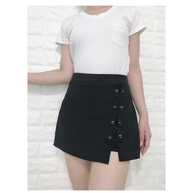 Chân váy kaki xẻ đan dây mẫu c mt355 rẻ đẹp