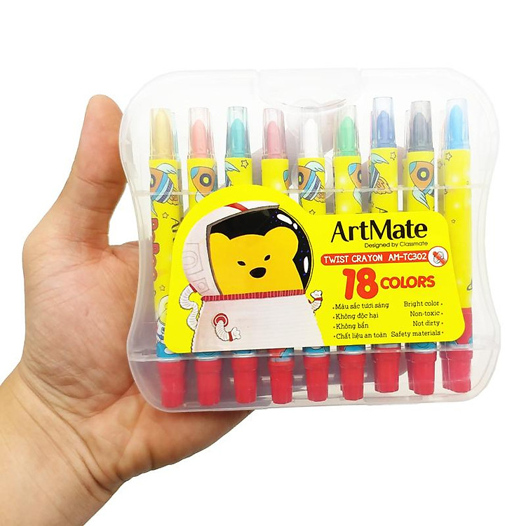 Hộp Bút Sáp Vặn ArtMate AM-TC302 (18 màu) - Ảnh 3