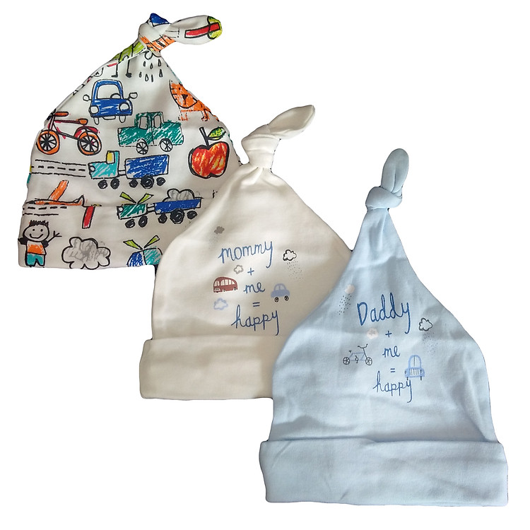 Set 3 Mũ Nón Che Thóp Cho Bé Sơ Sinh Đến 6 Tháng