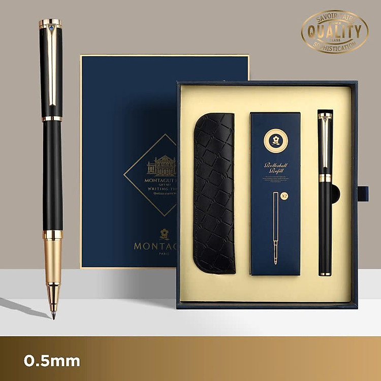 Quà tặng bút ký tên Montagut Luxury 702 của Pháp -Tặng KHẮC TÊN MIỄN PHÍ + Thiệp ghi chú B217