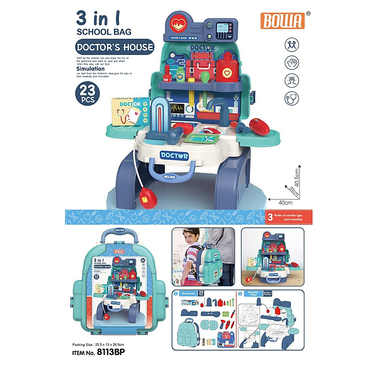 Mua Bộ đồ chơi bác sĩ BOWA 8113BP Chính hãng Giá rẻ - Hình ảnh 3