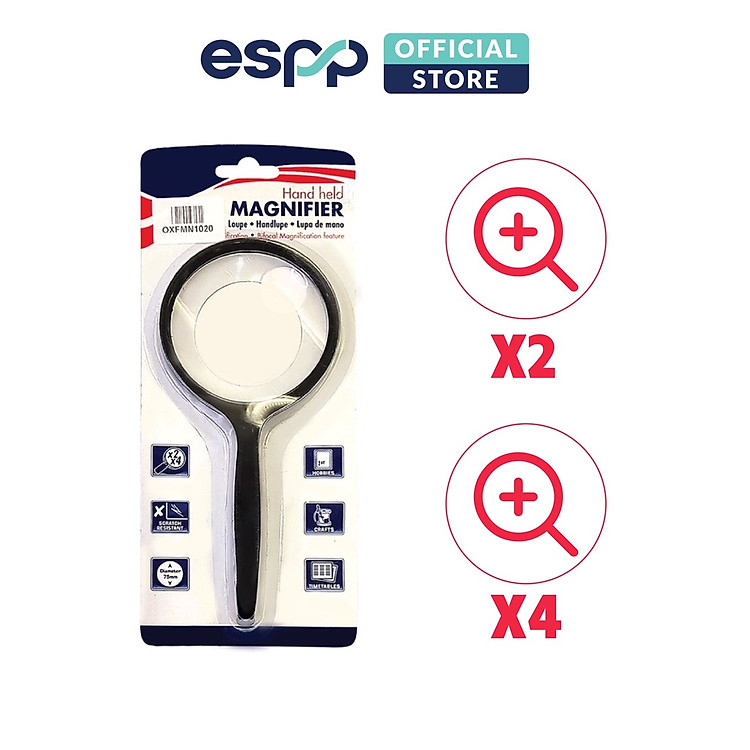 Kính lúp phóng đại x2 và x4 đường kính 7,5cm