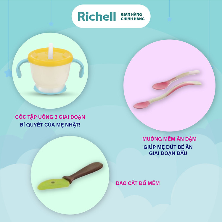 Bộ ăn dặm Richell Nhật Bản Chính hãng Giá rẻ - Hình ảnh 3