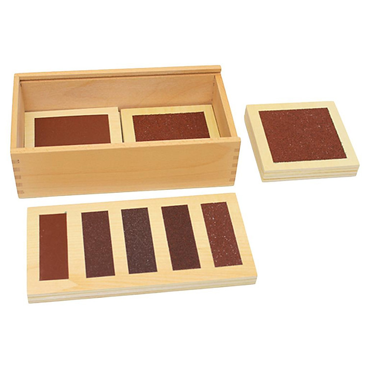Wooden Montessori Sensorial Touch Material Rough and Smooth Boards Kids Toy