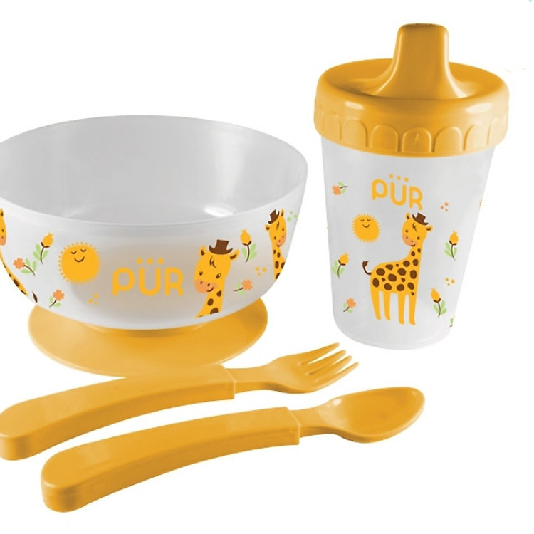 Bộ Tô, Ly, Muỗng, Nĩa Tập Ăn Pur PUR5910 nhập khẩu Thailand (đa màu)