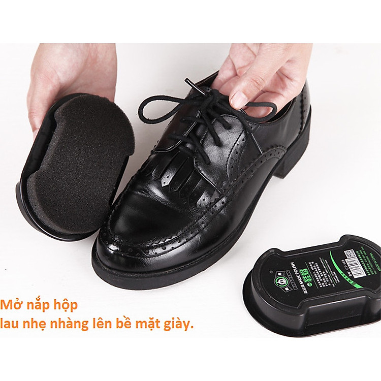 Com bo dụng cụ làm sạch giày - Miếng xi mút + sáp lau đánh bóng giày, dép, đa năng và tiện lợi