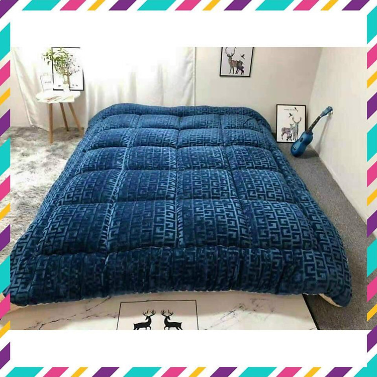 Chăn lông cừu họa tiết chữ vạn dập nổi, chăn siêu dày , siêu ấm nặng 4kg