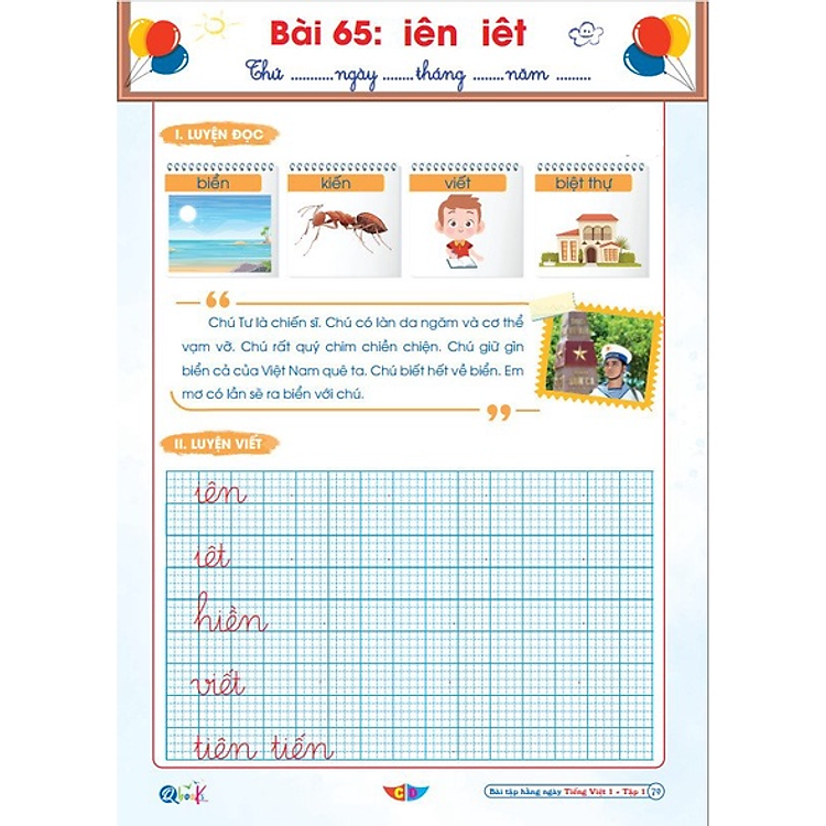 Bài Tập Hằng Ngày Tiếng Việt Lớp 1 - Cánh Diều (Tập 1) - Ảnh 5