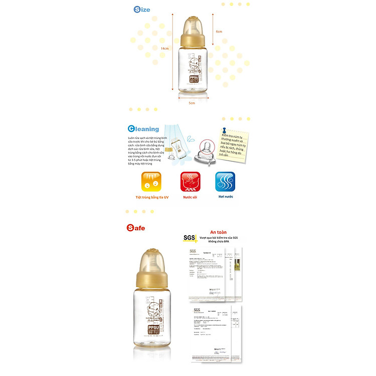 Bình sữa cổ thường PPSU KUKU KU5831 140ML Chính hãng Giá rẻ - Hình ảnh 5