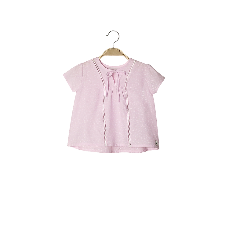 Áo sơ mi hồng phối ren Lovekids