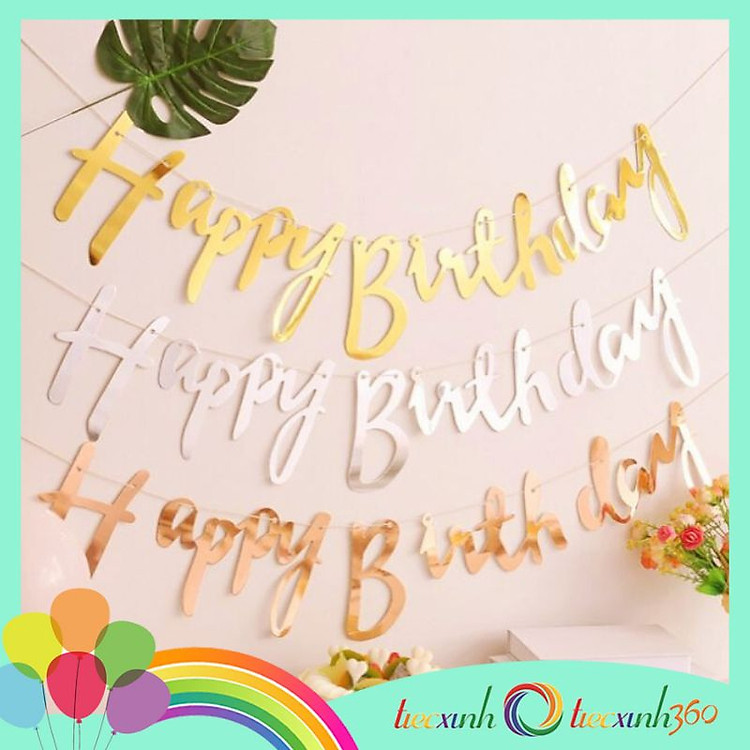 Dây chữ Happy Birthday trang trí sinh nhật - Silver - Ảnh 2