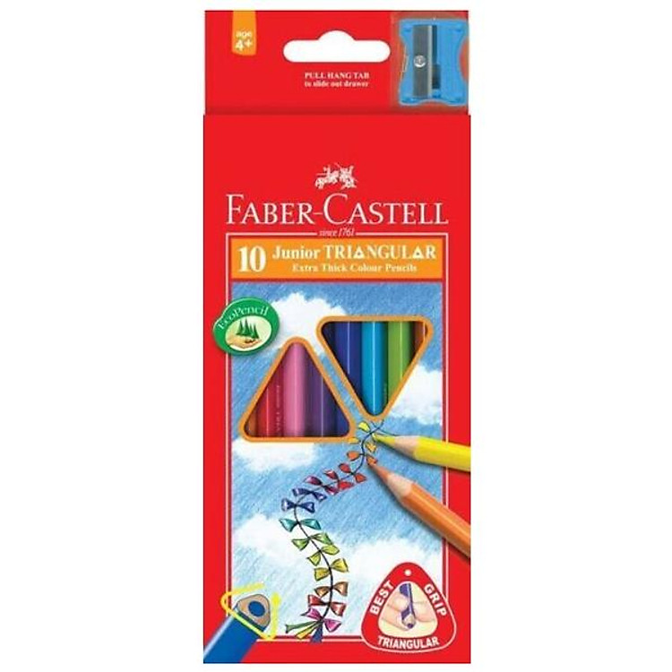 Chì Màu Faber-Castell Junior Triangular (10 màu)