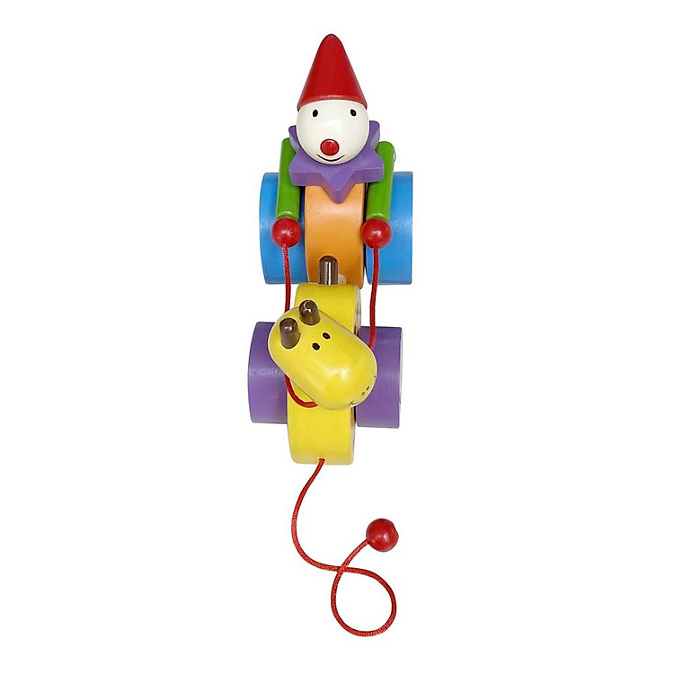 Mua Đồ chơi gỗ Chú hề cưỡi xe hươu Chính hãng Giá rẻ - Hình ảnh 3