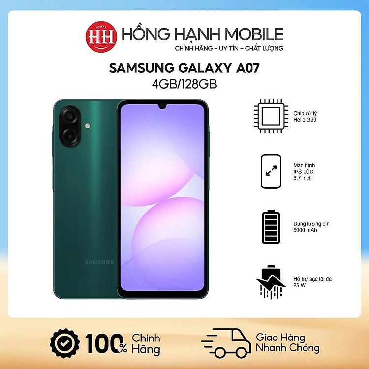 Điện Thoại Samsung Galaxy A07 4GB/128GB - Hàng Chính Hãng
