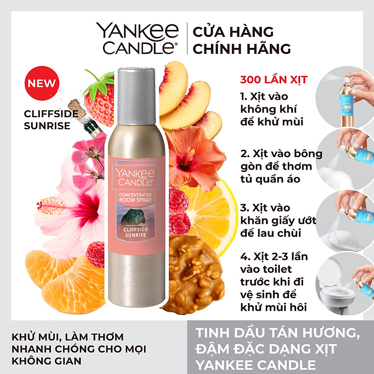Tinh dầu tán hương đậm đặc dạng xịt Yankee Candle - Cliffside Sunrise (42.5g)