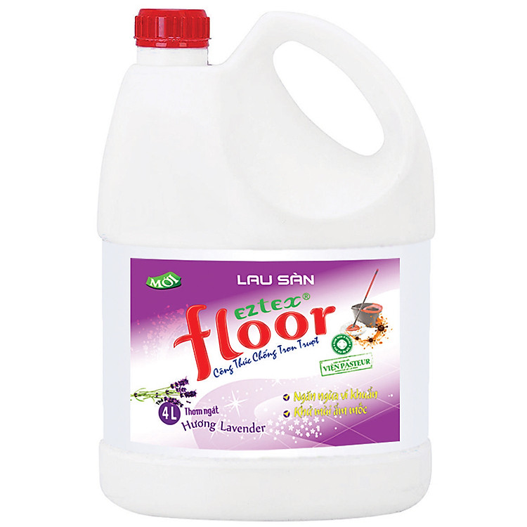 Nước Lau Sàn Chống Trơn Trượt Eztex Floor Hương Lavender - NLSLAV-EZF4L (4 lít)