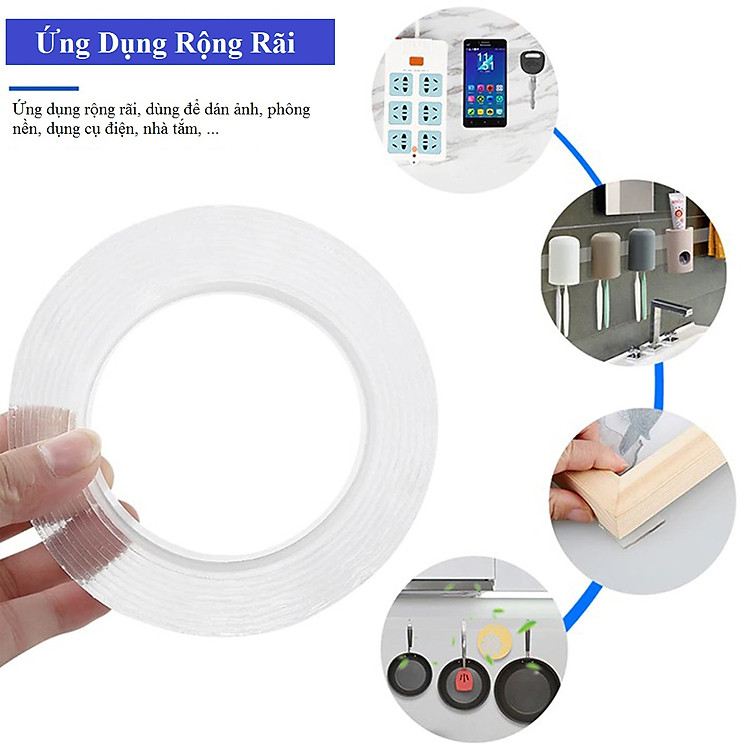 Băng dính nano 2 mặt (dài 3m, rộng 3cm) - Ảnh 5