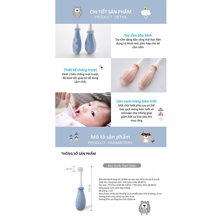 Bàn Chải Đánh Răng Lông Mềm Cho Bé Chính hãng Ưu đãi - Hình ảnh 2