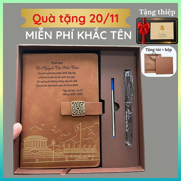 Quà Tặng Ý Nghĩa Sổ Bút Khắc Tên MIỄN PHÍ Thầy Cô giáo TẶNG Thiệp ghi lời chúc