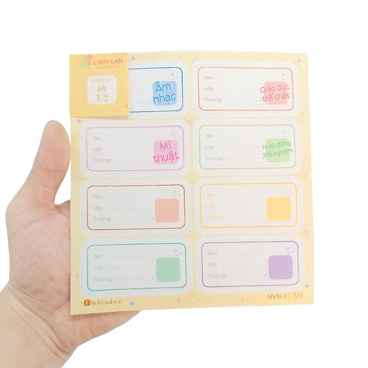 Bộ Nhãn Vở A Lớp 1-2 (16 chiếc) - Ảnh 6