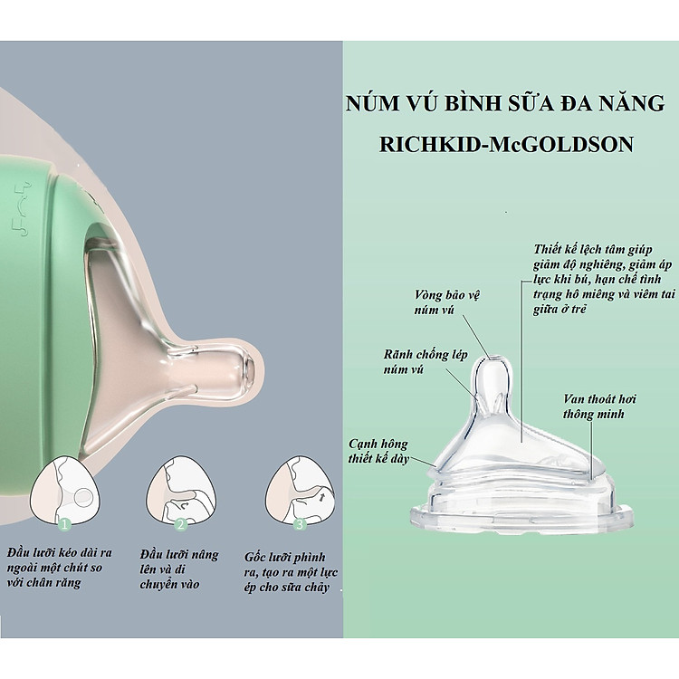 Mua Núm vú bình sữa RICHKID size L Đảm bảo Ưu đãi - Hình ảnh 3