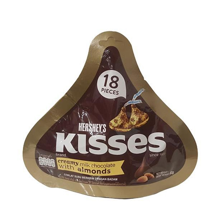 Sô cô la hạnh nhân hình giọt nước Kisses Hersheys - 82g