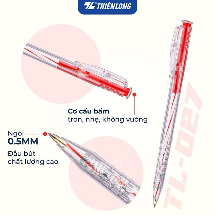 Bút Bi Đỏ TL-027 (20 cây) - Ảnh 3