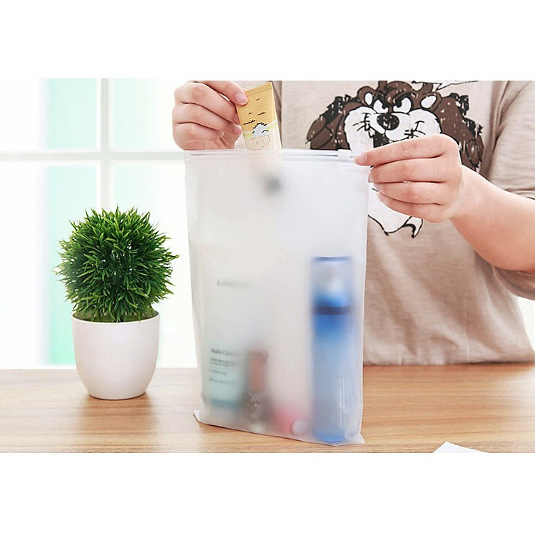 Túi đựng đồ trong suốt khóa zip - 10 túi