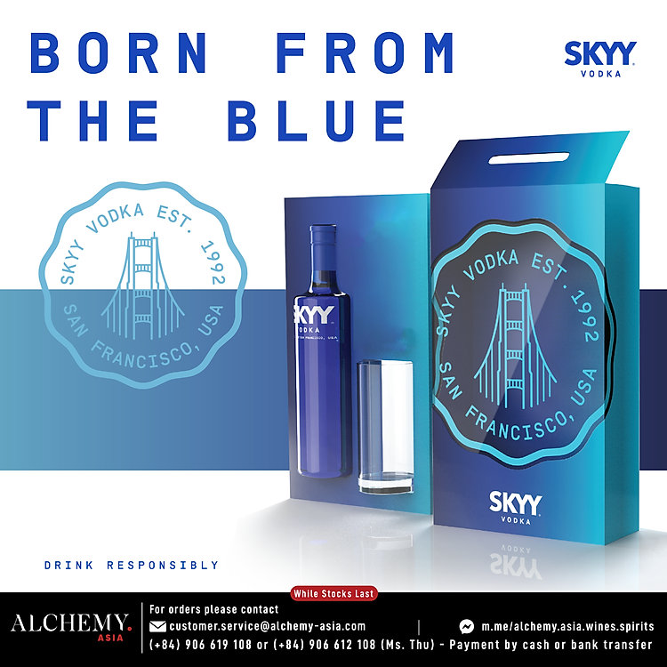 Set rượu Skyy Vodka 40% 1x0.7L
