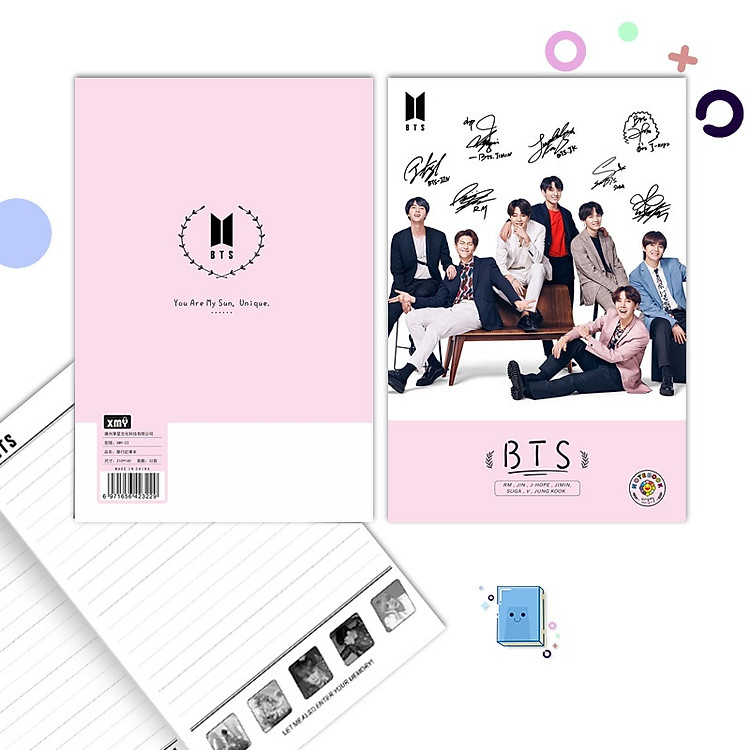 Tập vở học sinh BTS có hình và chữ kí BTS