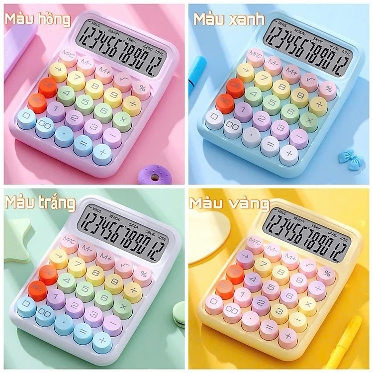 Máy Tính Văn Phòng 12 Chữ Số, Bàn Phím Cơ ABS Đồ Dùng Học Tập Đa Chức Năng - Ảnh 5