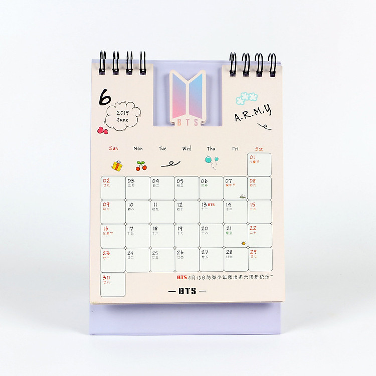 Lịch 2019 để bàn BTS