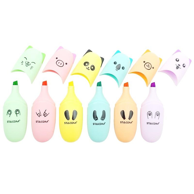 Bút Dạ Quang Pastel Mini Stacom VHL001 (6 chiếc) - Ảnh 2