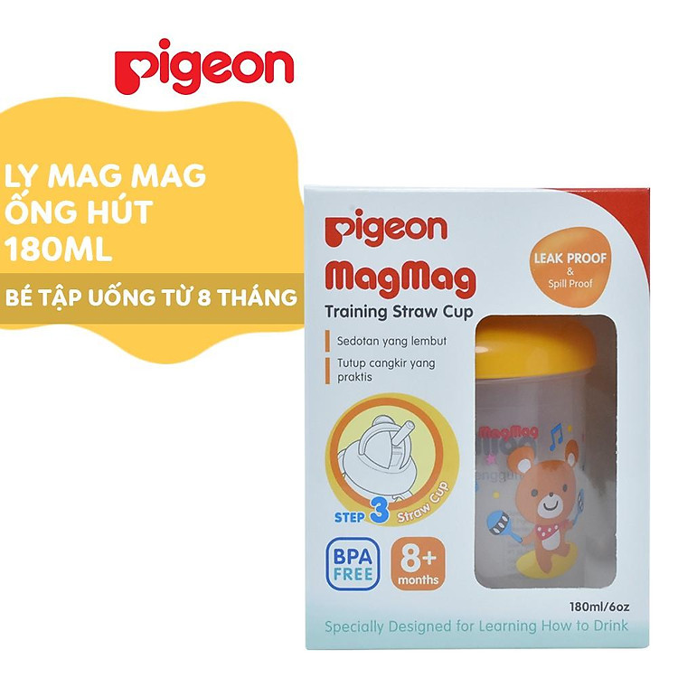 Ly Mag Mag Pigeon 180ml có ống hút Chính hãng Giá rẻ - Hình ảnh 3